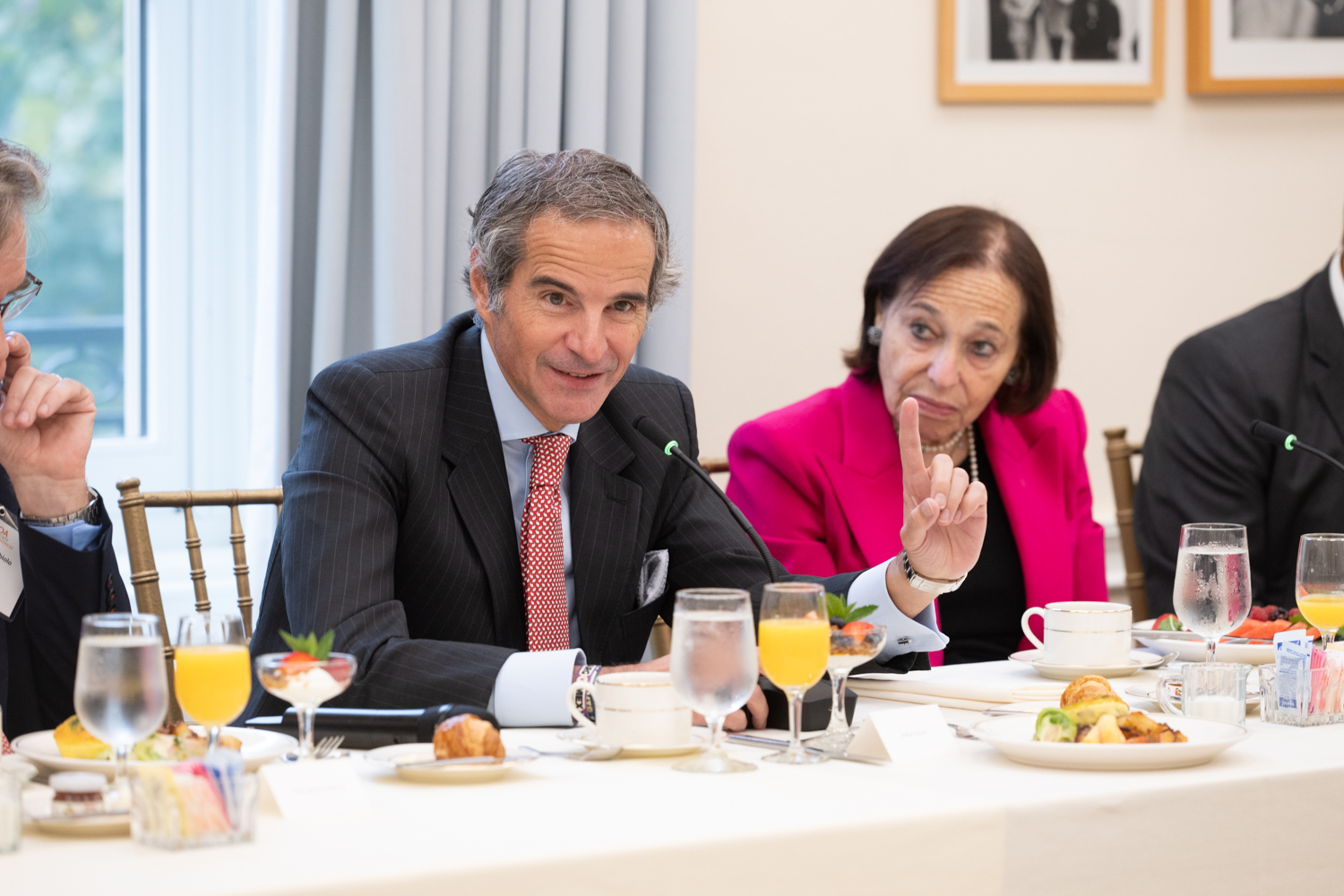 General Director of the International Atomic Energy Agency Rafael Grossi and AS/COA President and CEO Susan Segal</p>