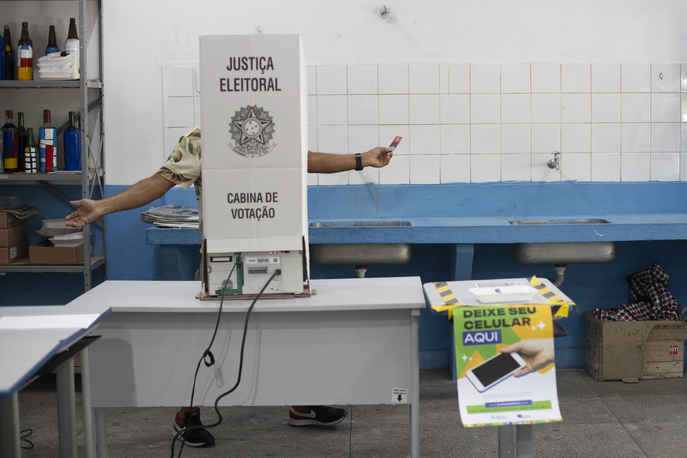 A voting booth in Brazil