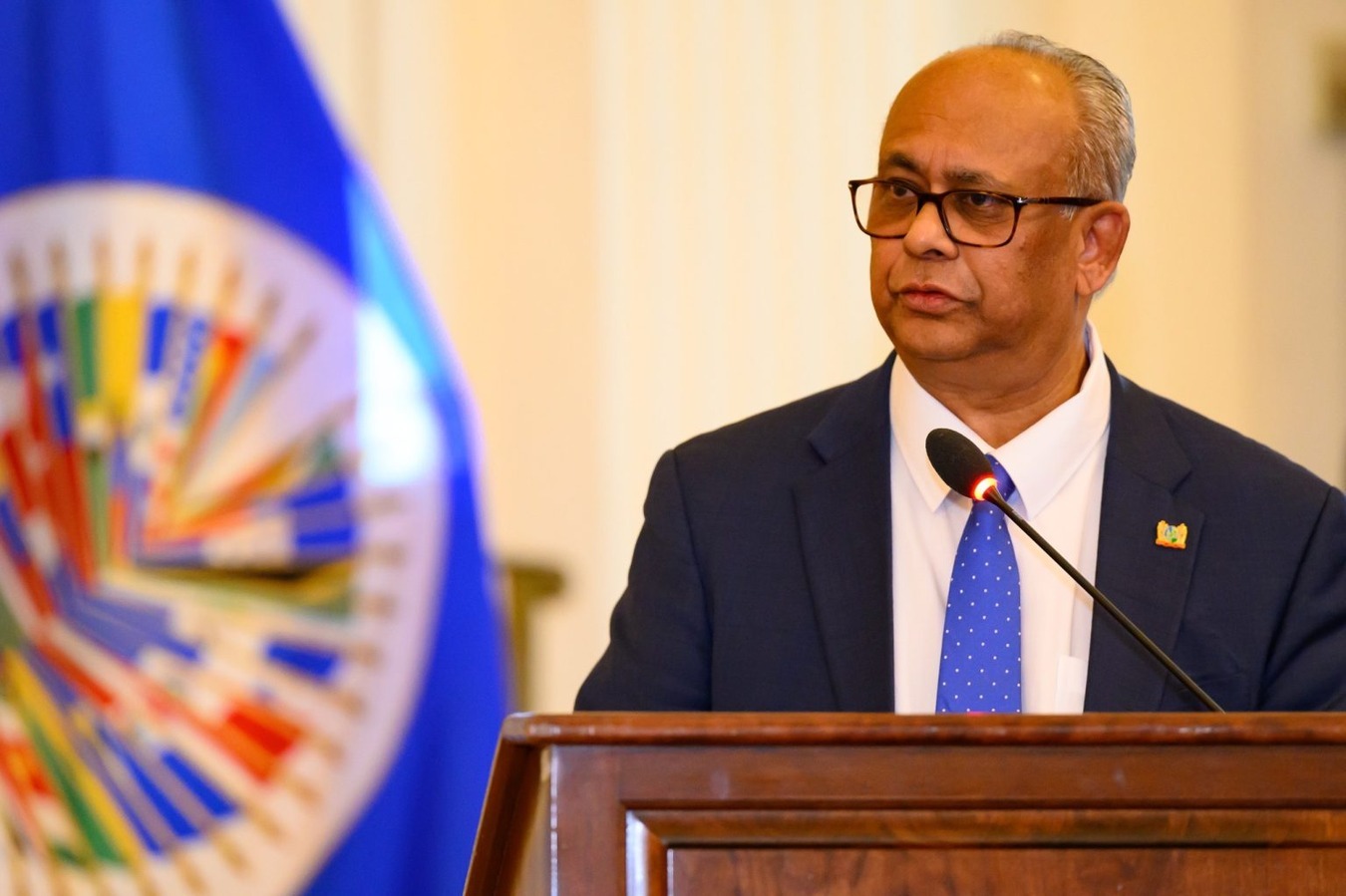 Albert Ramdin speaking at the OAS. (Suriname Foreign Minister)