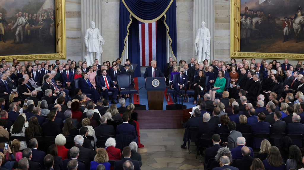 President Trump at his inauguration. (AP)