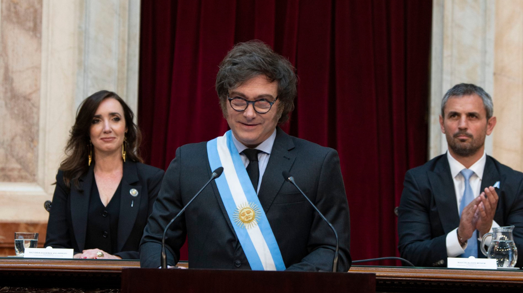 President Javier Milei presenting his budget to Congress