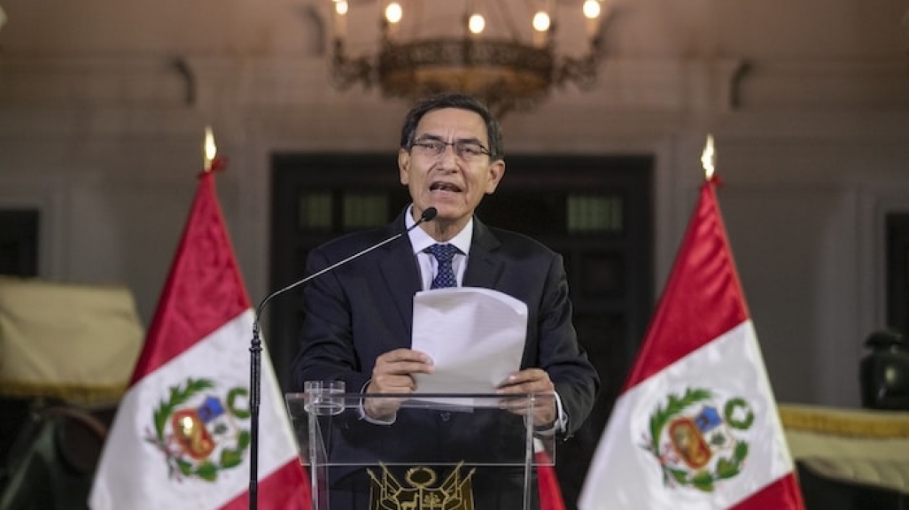 Peruvian President Martín Vizcarra announces the dissolution of Congress on September 30.