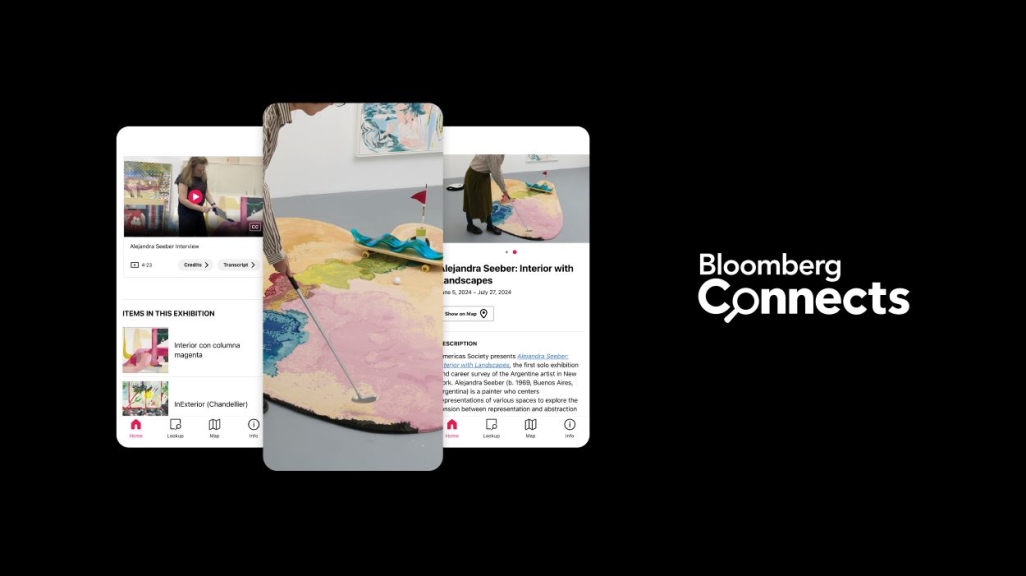 collage of screenshots from the Bloomberg Connect app