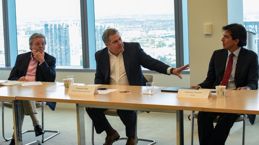 The panel of South Florida business leaders. (Image: Gort Productions)