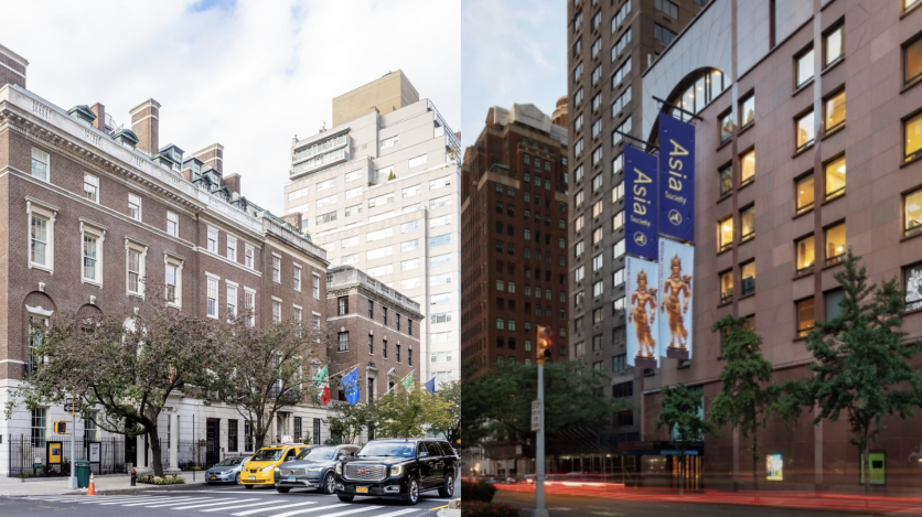 (left) Americas Society Building. (right) Asia Society Building.