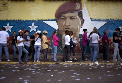 Venezuelan voters line up on December 6.