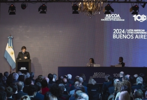 President Javier Milei at the 2025 Latin American Cities Conferences: Buenos Aires. (Photo by Pablo Lasansky)