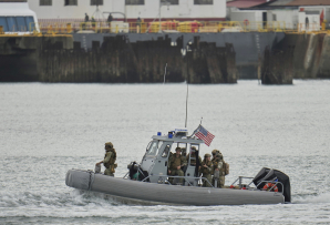 U.S. troops patrol in Panama. (AP)