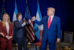 Karina Milei, Argentine President Javier Milei, and U.S. President Donald Trump. (White House)